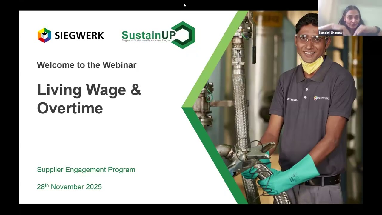 SustainUP - Living wage and overtime - Supplier Engagement Program by Siegwerk