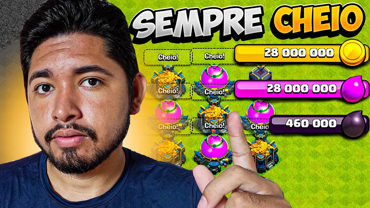 MELHOR Estrat&eacute;gia para ficar cheio de recurso r&aacute;pido - Clash of Clans