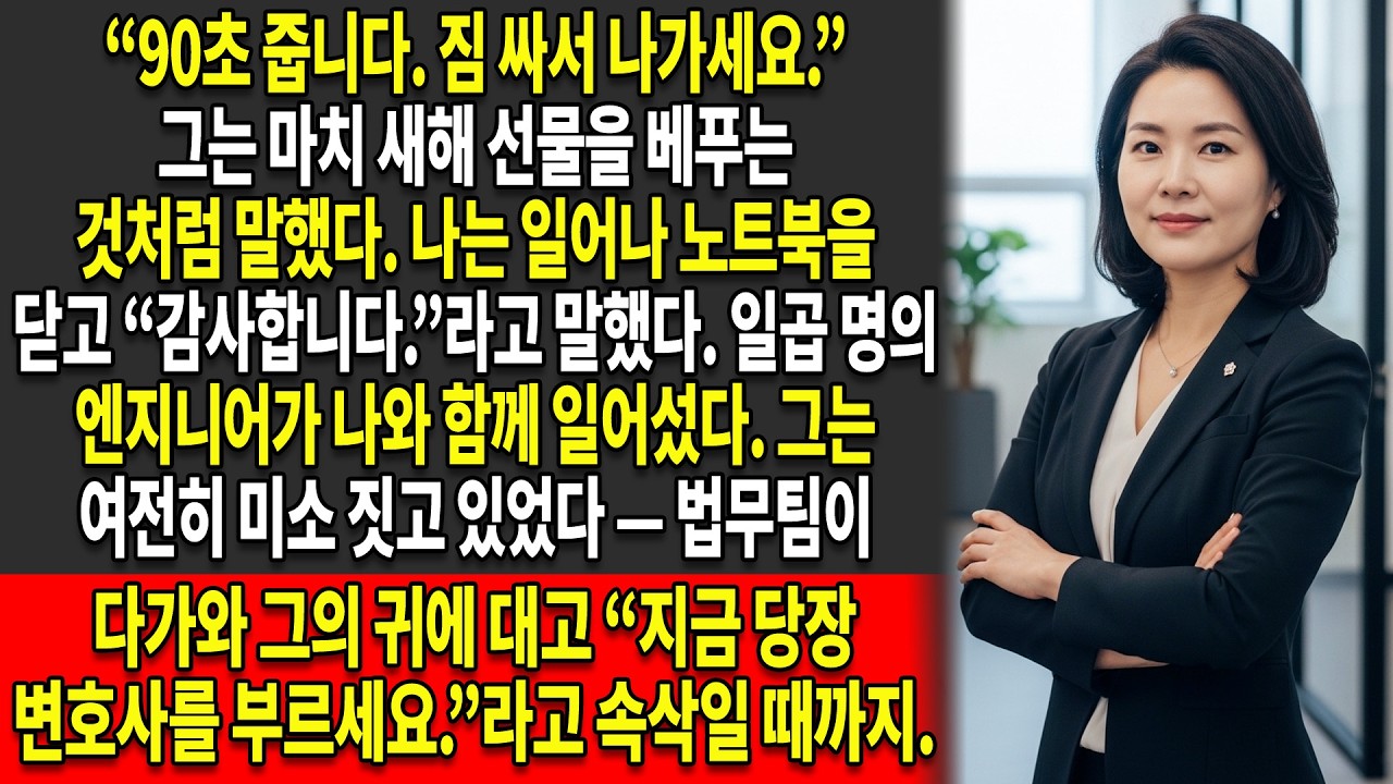 😨저는 단 86초 만에 해고당했다… 📞법무팀이 “변호사를 부르세요.”라고 말할 때까지