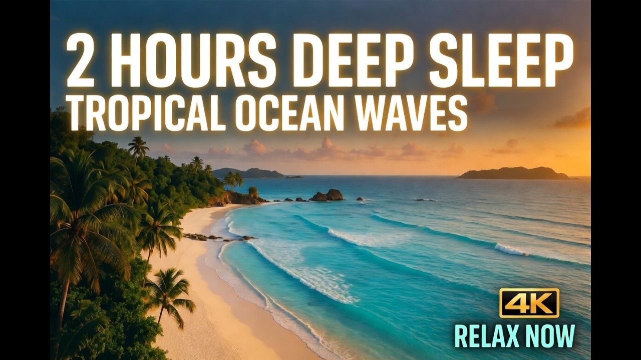 2 Hour Tropical Island Relax by the Ocean Tranquility 4K