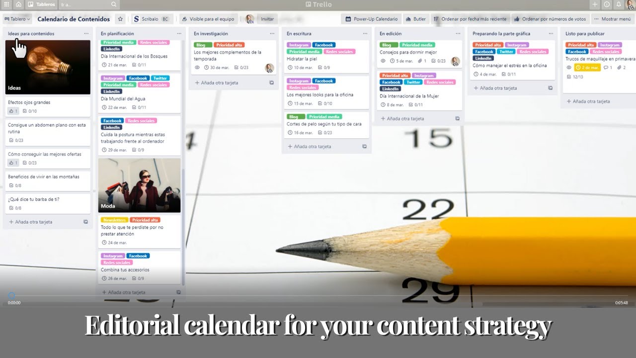 Example of an Editorial Calendar