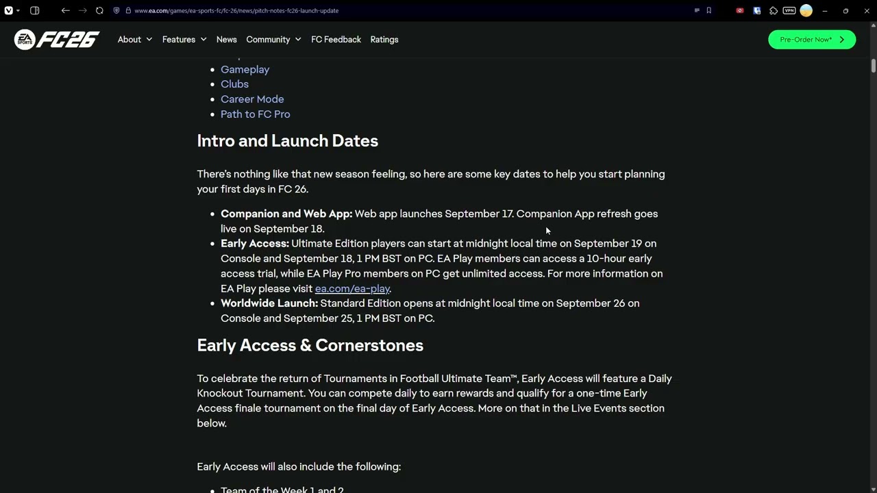When Does EA FC 26 Web App Launch? (Launch Date & Time)