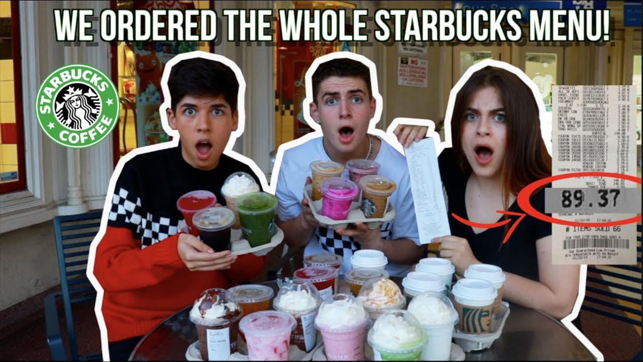 We Ordered EVERY Drink Off The STARBUCKS Menu! | Zach Clayton