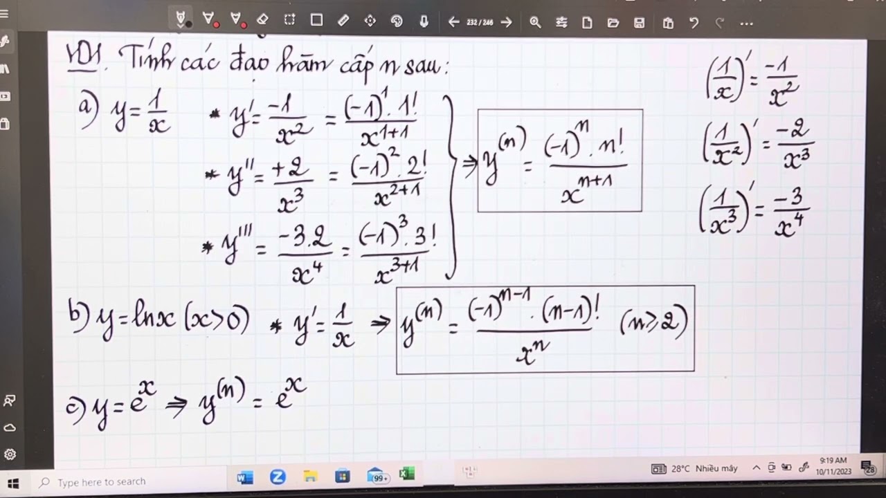 Giải tích 1. Chương 2. Bài 1. Đạo hàm P3
