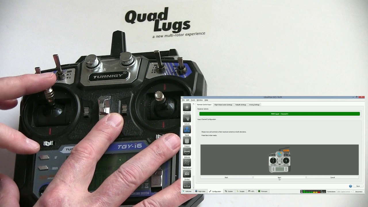 QuadLugs - Box Quad Mini 275 - CC3D controller set-up