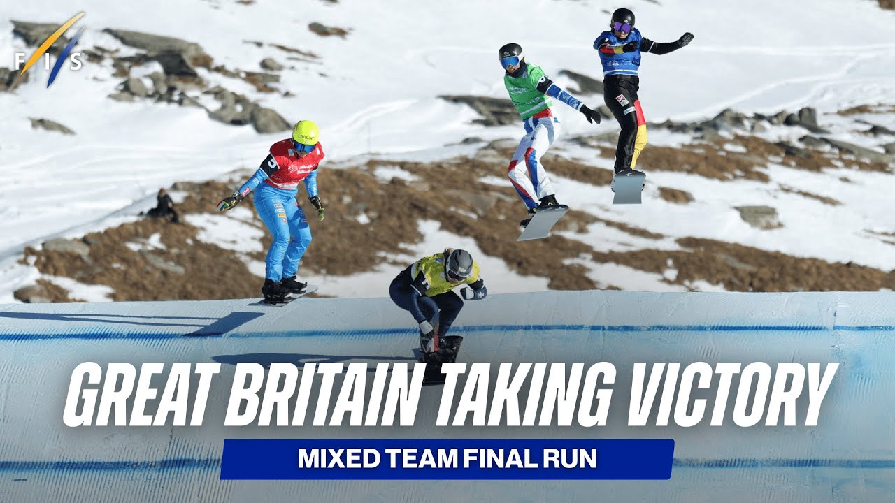 Britain's team takes victory in Cervinia Mixed Team Snowboard Cross | FIS Snowboard