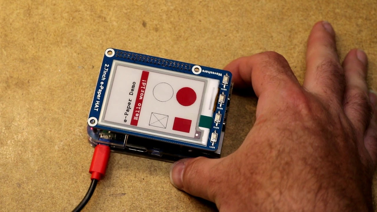 Review of Waveshare e-paper displays for raspberry pi / Making an e-paper etch-a-sketch clone