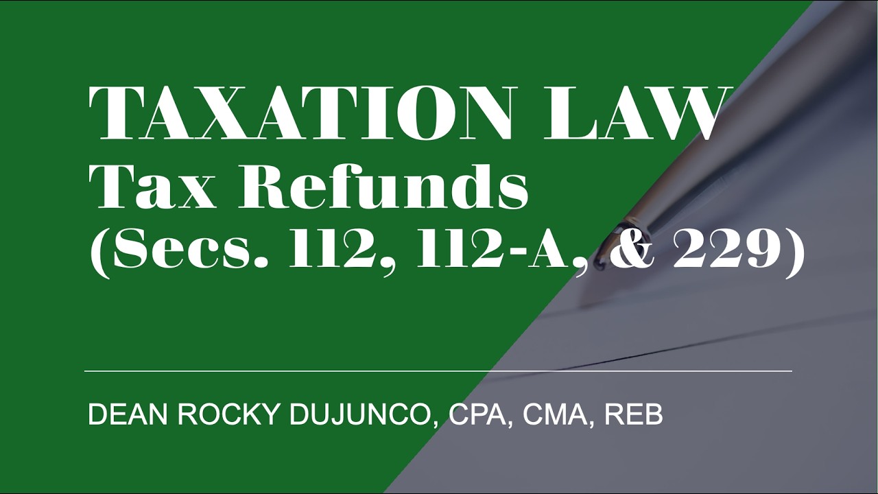 2026 TAX: Tax Refunds (with EOPT and CREATE MORE amendments)