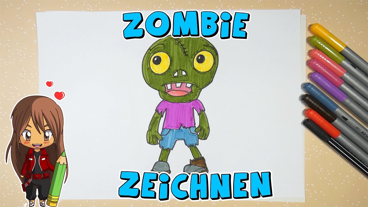 Zombie einfach malen für Kinder | ab 8 Jahren | Malen mit Evi | deutsch