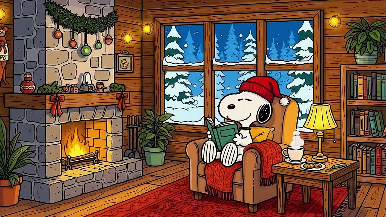 Cozy Winter Cabin 🔥 Snoopy’s Warm Lofi for Reading, Relax & Quiet Nights