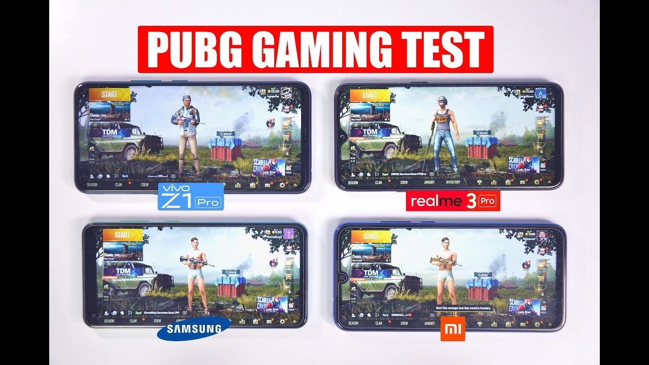 Vivo Z1 Pro vs Realme 3 Pro vs Redmi Note 7 Pro vs Galaxy M40 - PUBG Gaming Test 🎮🔥