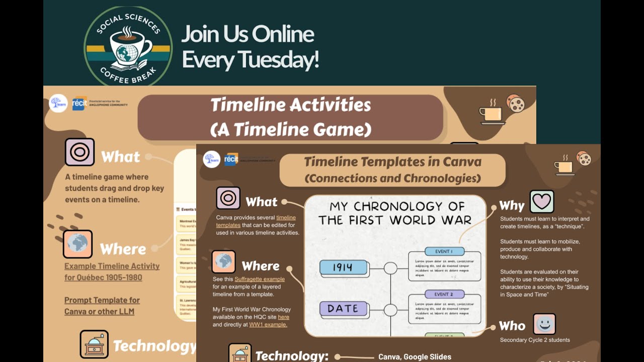 Timelines and Interactive Timelines using Canva