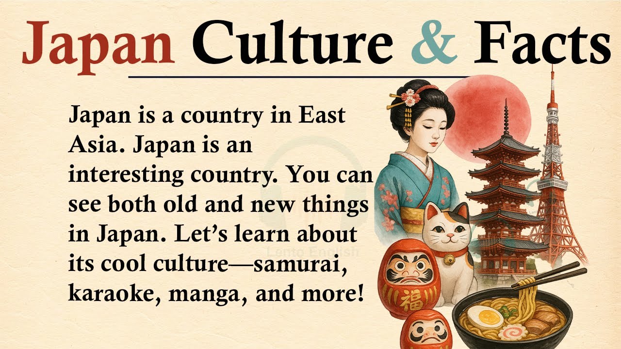 Japan Culture | Fun Facts About Japan  || 🔴🤍Learn English Through Story Level 3 || Graded Reader 🎧