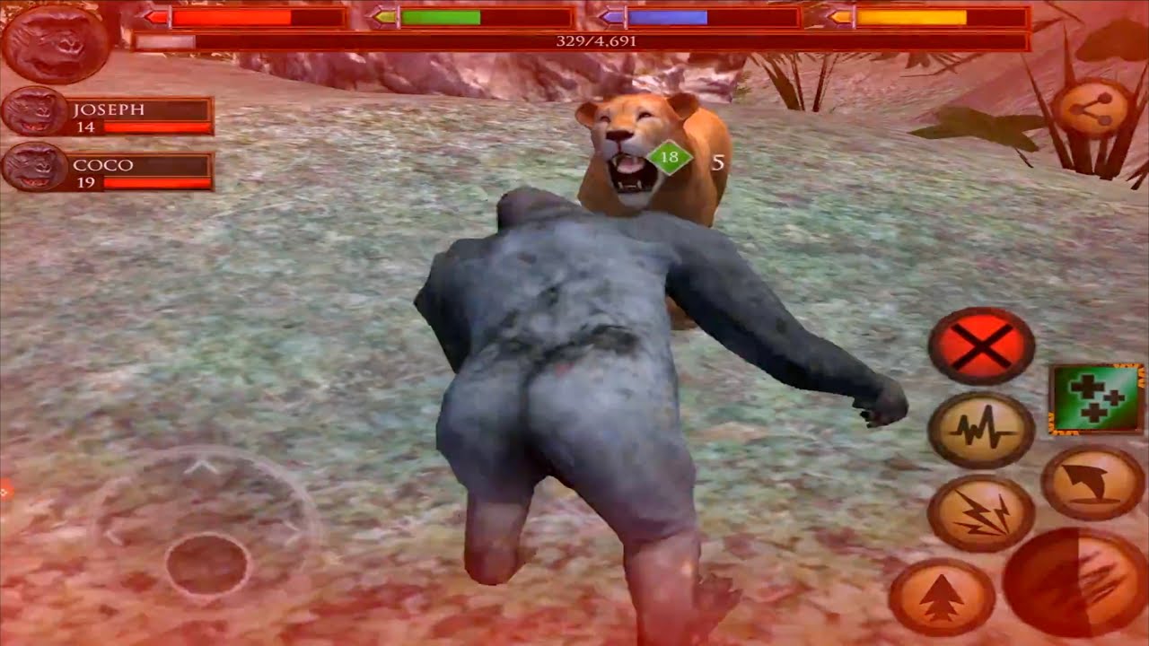 Gorilla VS Lion, Leopard, Hippo, Elephant, Ultimate Jungle Simulator