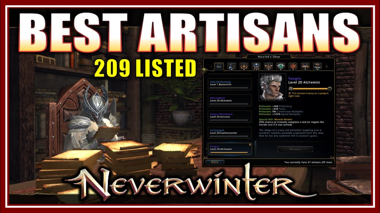 Best Workshop Artisans! (what to accept) Summer Festival & Prepare for Gond Event! - Neverwinter
