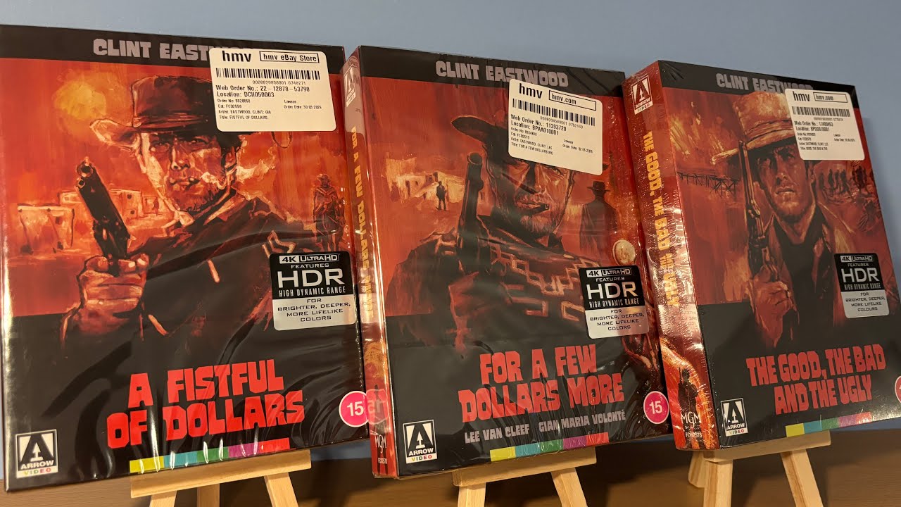 Arrow Video The Spaghetti Western Trilogy / The Man With No Name 4K ultra HD sets
