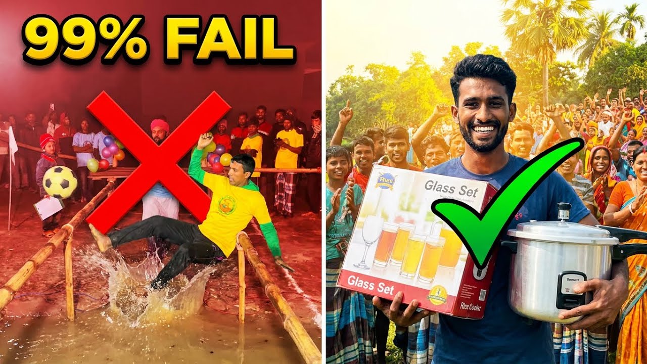 IMPOSSIBLE Bamboo Bridge ⚽️ Football Challenge! 😱 Epic Fails 🤪 Funny Fails 🤣