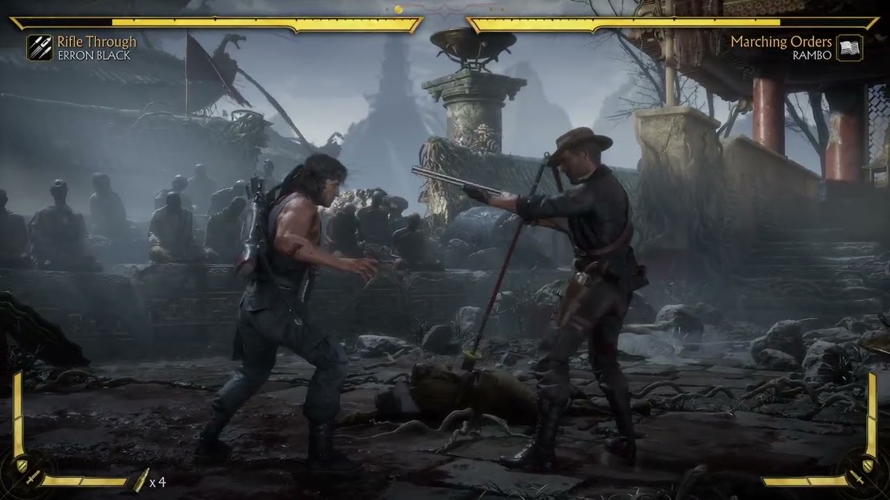 Mortal Kombat 11 - Erron Black vs Rambo Gameplay
