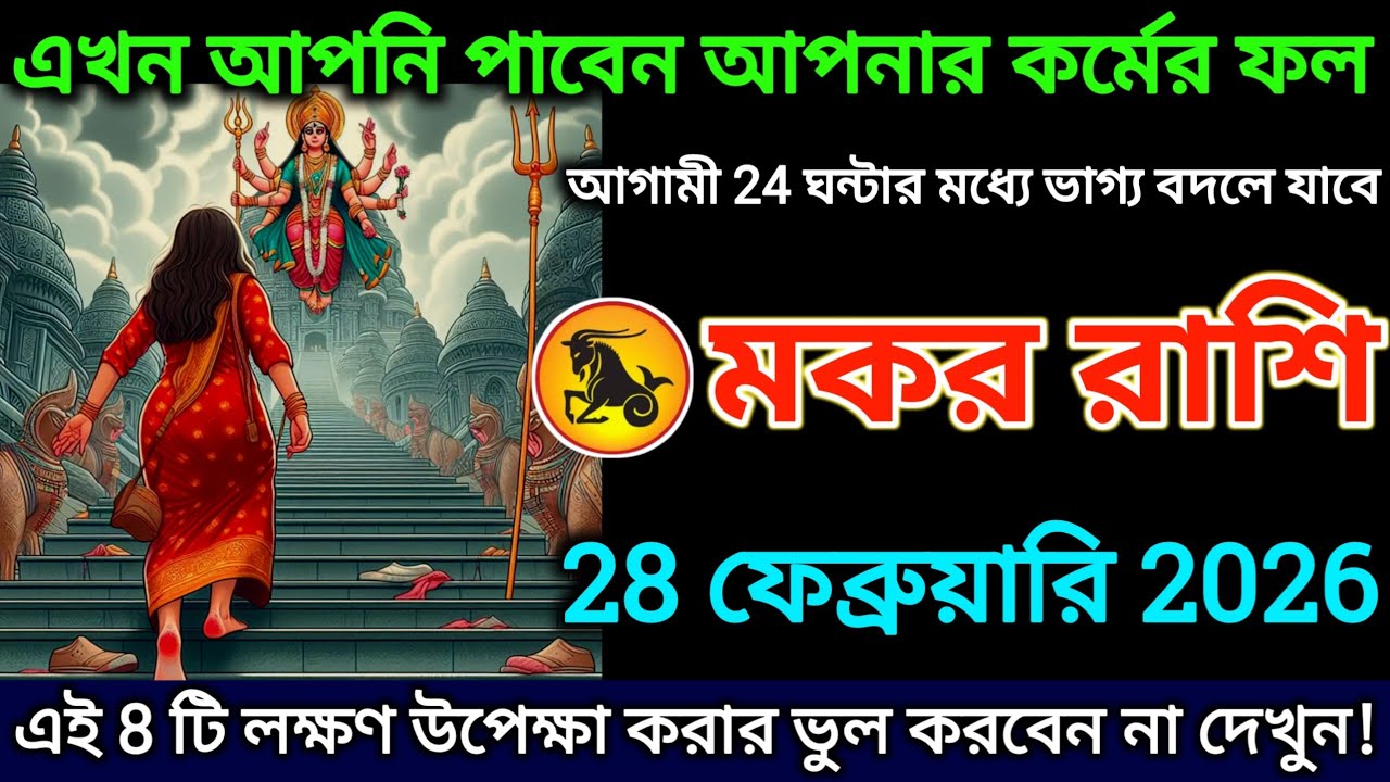 মকর রাশি: 28 ফেব্রুয়ারি 2026 এখন আপনি পাবেন আপনার কর্মের ফল! সময় কম শীঘ্রই দেখুন |#makar 