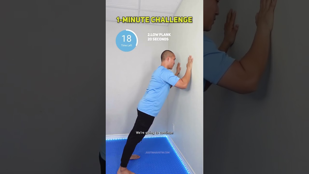 Beginner 1-Minute Wall Plank Challenge