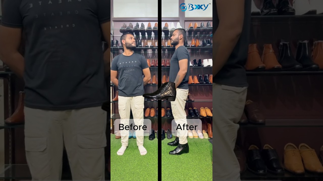 BXXY 9 cm Hidden Height Increasing Formal Lace-Up Shoes | Shiny Finish | Stylish & Comfortable