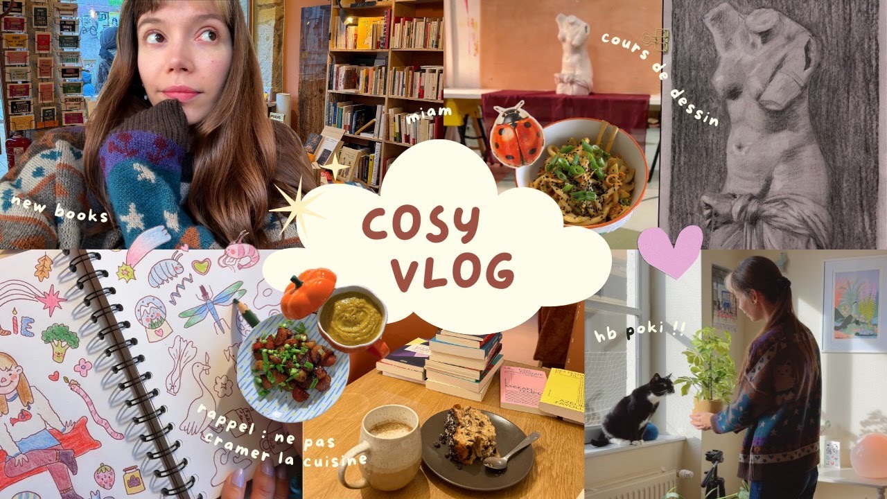 jours froids avec des livres, des crayons et mon chat ❄︎ cosy vlog
