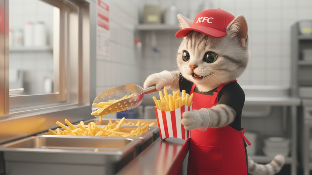 Cat's Part Time Job at KFC | Cat's Part-time Jobs