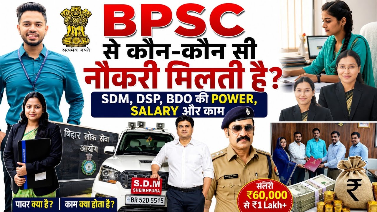 BPSC Se Kaun-Kaun Si Naukri Milti Hai? 🤯 SDM, DSP, BDO Ki Power, Salary Aur Kaam | Complete Guide