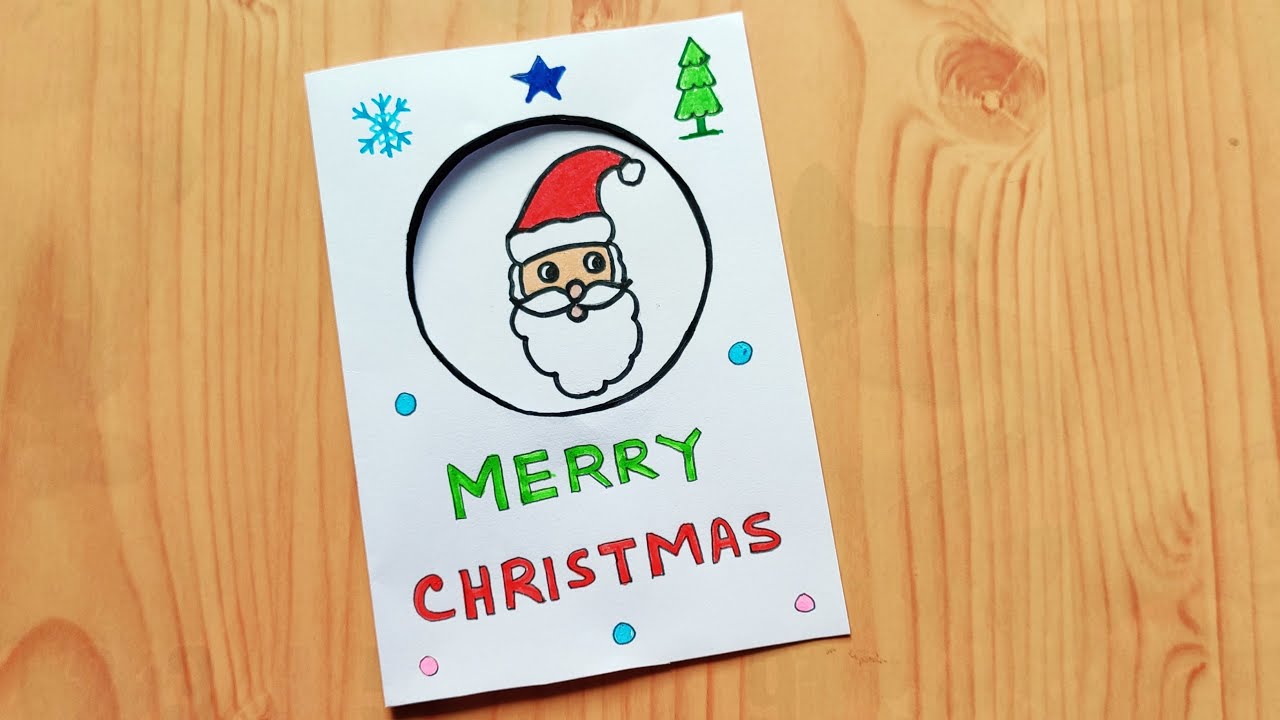 How to make Christmas card | Merry Christmas greeting card | Handmade Christmas card making ideas