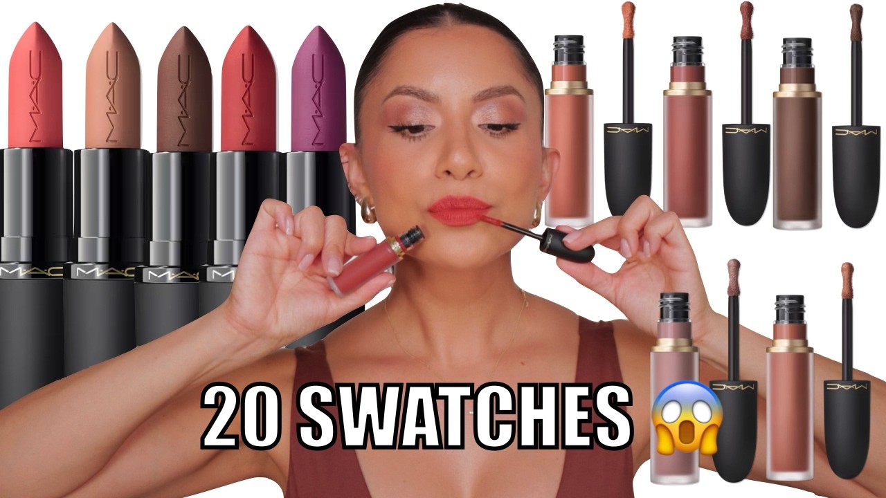 MAC Powder Kiss Lipstick Swatches: All 20 Shades Natural & Studio Light