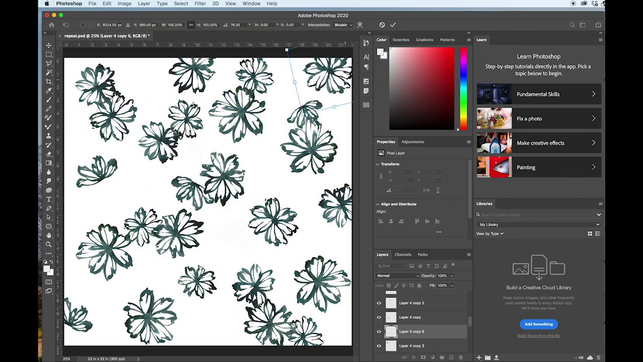 Create a Pattern Repeat in Photoshop (Adobe Textile Designer)