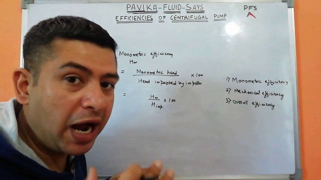 Efficiencies of centrifugal pump