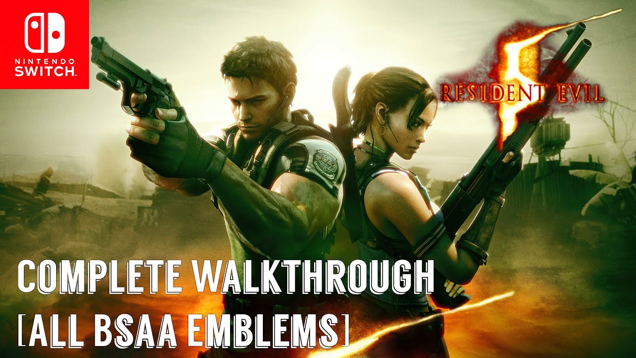 Resident Evil 5 - Nintendo Switch - Solo New Game - Complete Walkthrough [All BSAA Emblems]