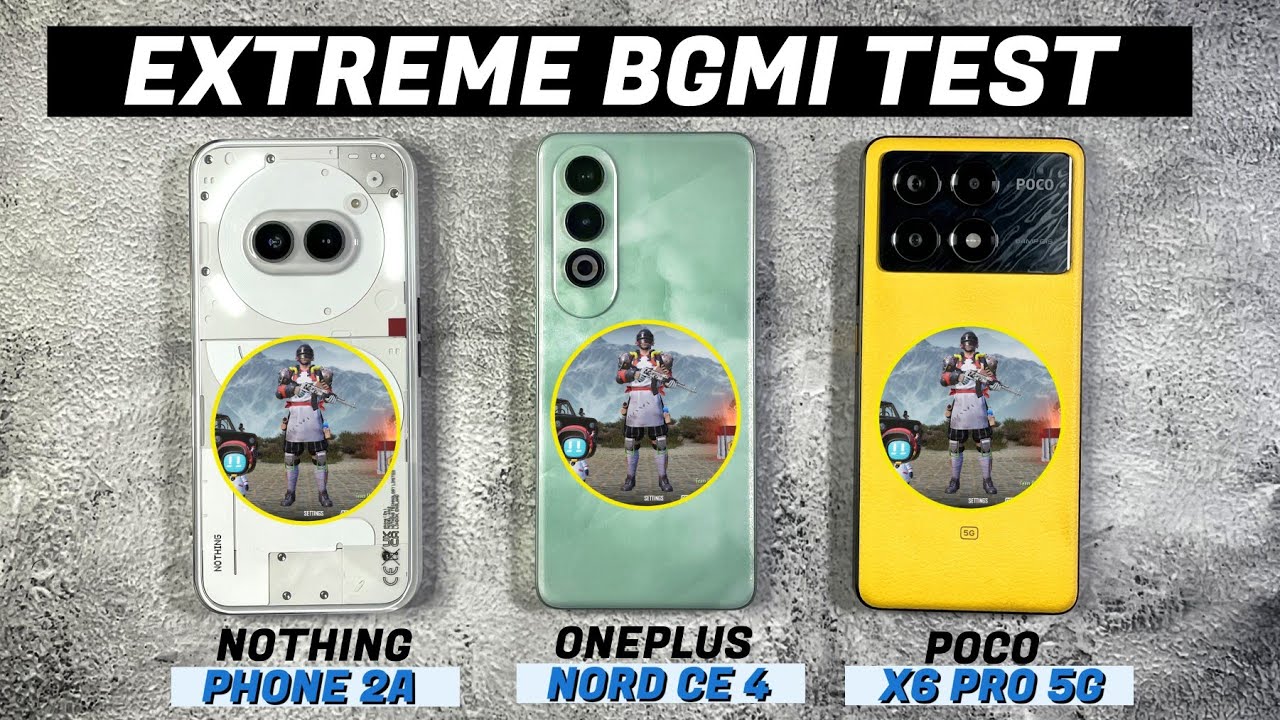 OnePlus Nord CE 4 vs Nothing Phone 2a vs Poco X6 Pro Pubg Test 🔥 OnePlus ka Kamal 😲