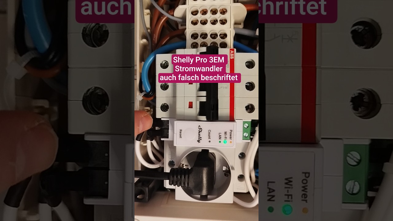 Shelly Pro 3EM - auch die Beschriftung Stromwandler ist falsch. Dann wird auch falsch gemessen.