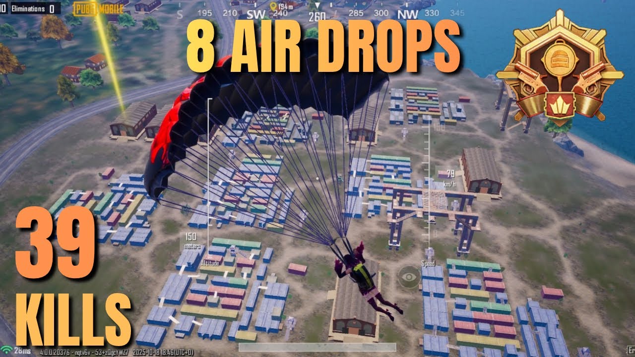 2 FLARE GUNS & 6 AIR DROPS | CRAZY PUBG MOBILE RANK PUSH