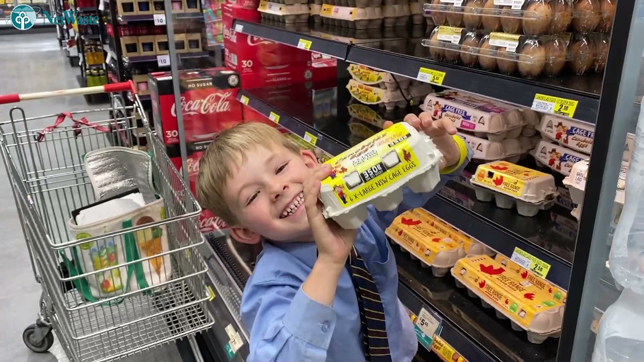 Kate saves waste at the supermarket