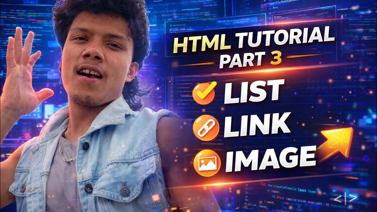 HTML Tutorial Part 3 | Lists, Links & Images in HTML for Beginners | Complete HTML Course