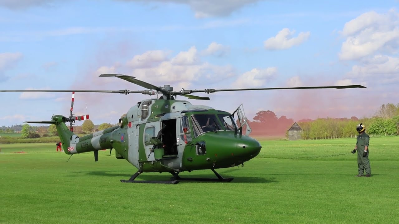 Westland Lynx AH.7 (XZ179) startup at Shuttleworth Season Premier, Sunday 7th May 2023.