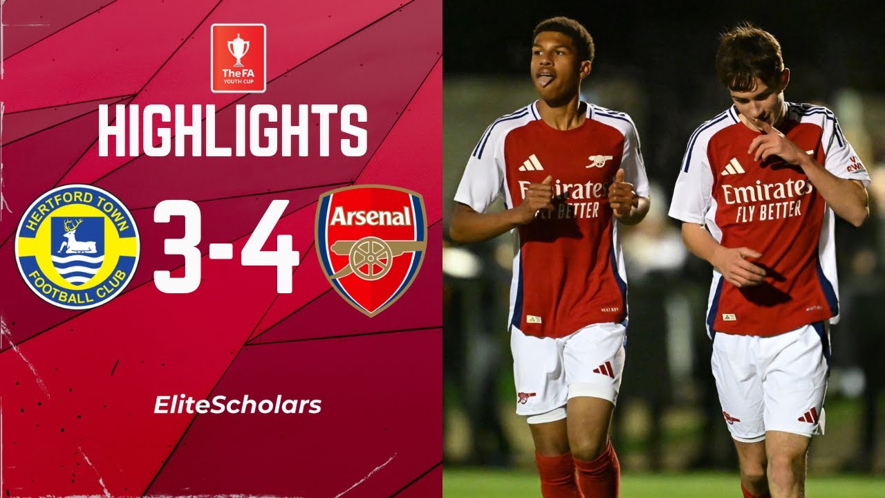 Highlights Hertford Town U18 vs Arsenal U18 | FA Youth Cup Third Round | 03/12/24