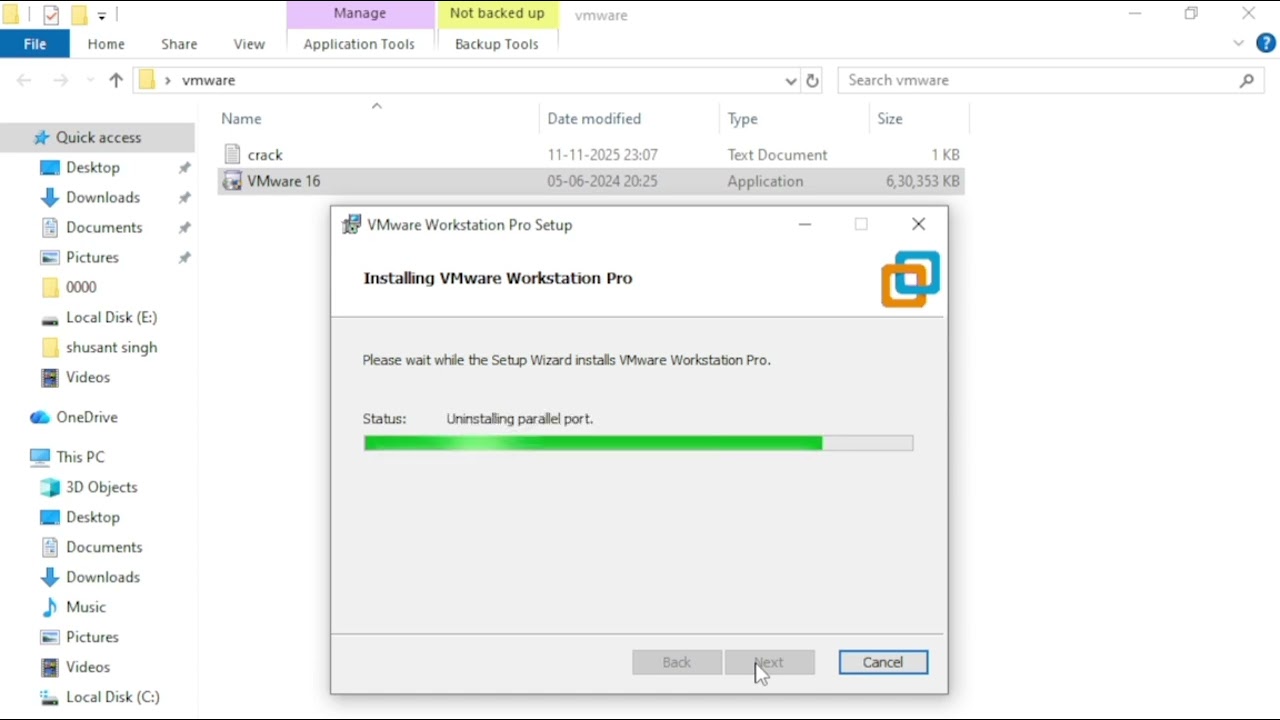 VMware Workstation installation