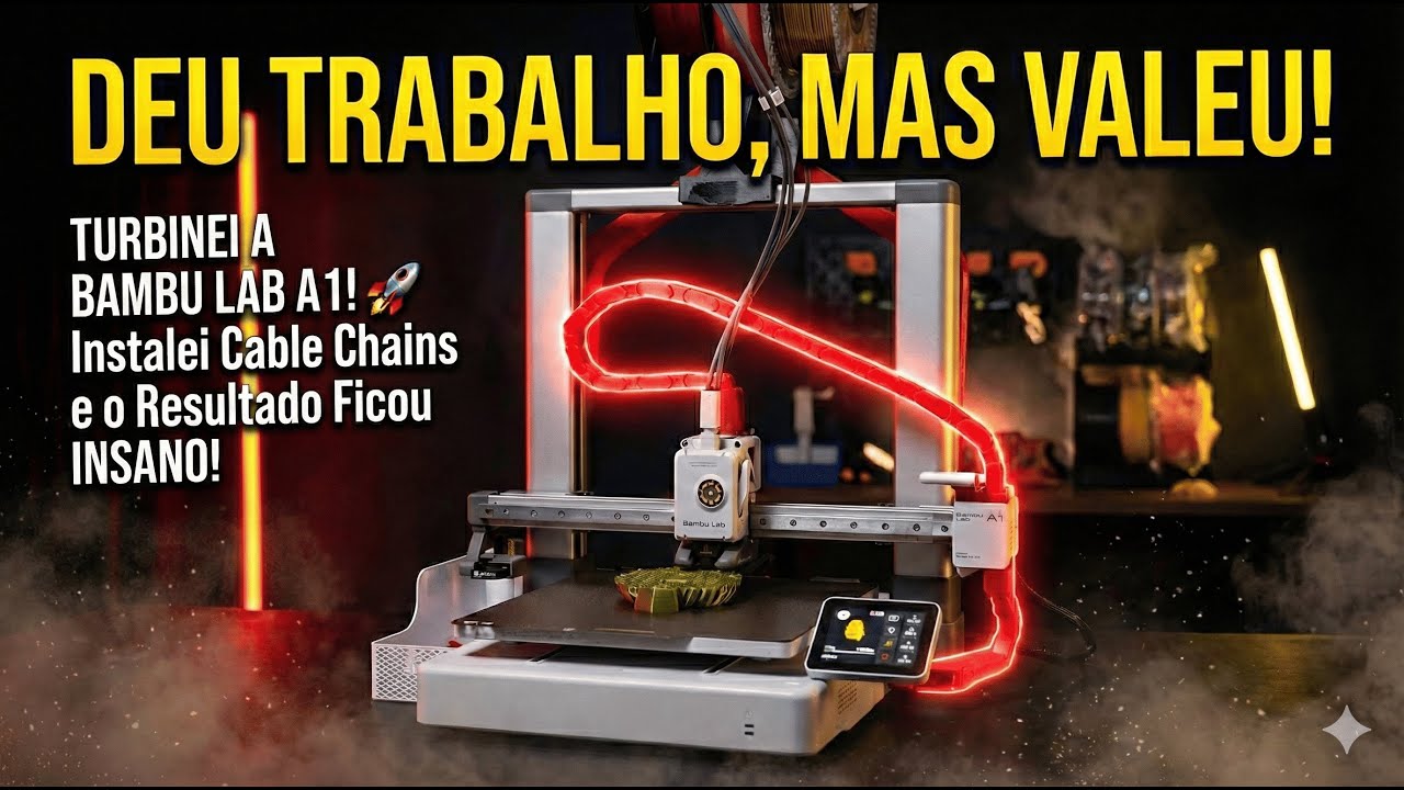03 - TURBINEI A BAMBU LAB A1! 🚀 Instalei Cable Chains e o Resultado Ficou INSANO!