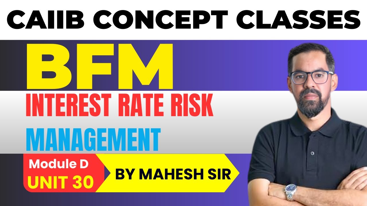 Interest Rate Risk Management | CAIIB BFM MODULE D UNIT 30 | CAIIB BFM Concept Classes