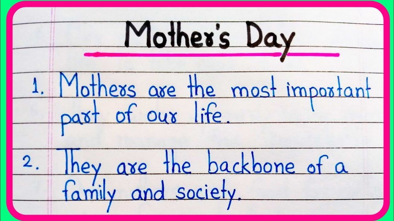 10 lines on mother's day in English | Essay on mother's day | Mother's day 10 lines
