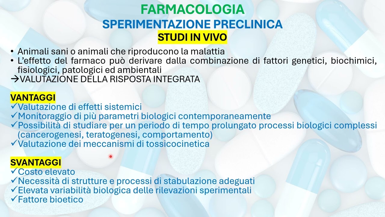 FARMACOLOGIA: SPERIMENTAZIONE PRECLINICA PARTE 1