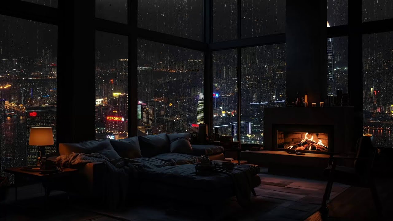 Regen & Feuer: Die perfekte gemütliche Nacht in der Stadt 🌧️🔥 Schlafen, Entspannen, Abschalten