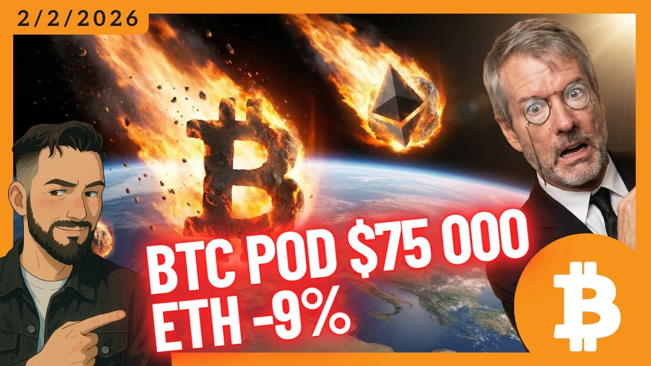 Bitcoin padol pod $75 000, ETH krváca - Sledujeme krízu likvidity! #BTC #kryptoraňajky