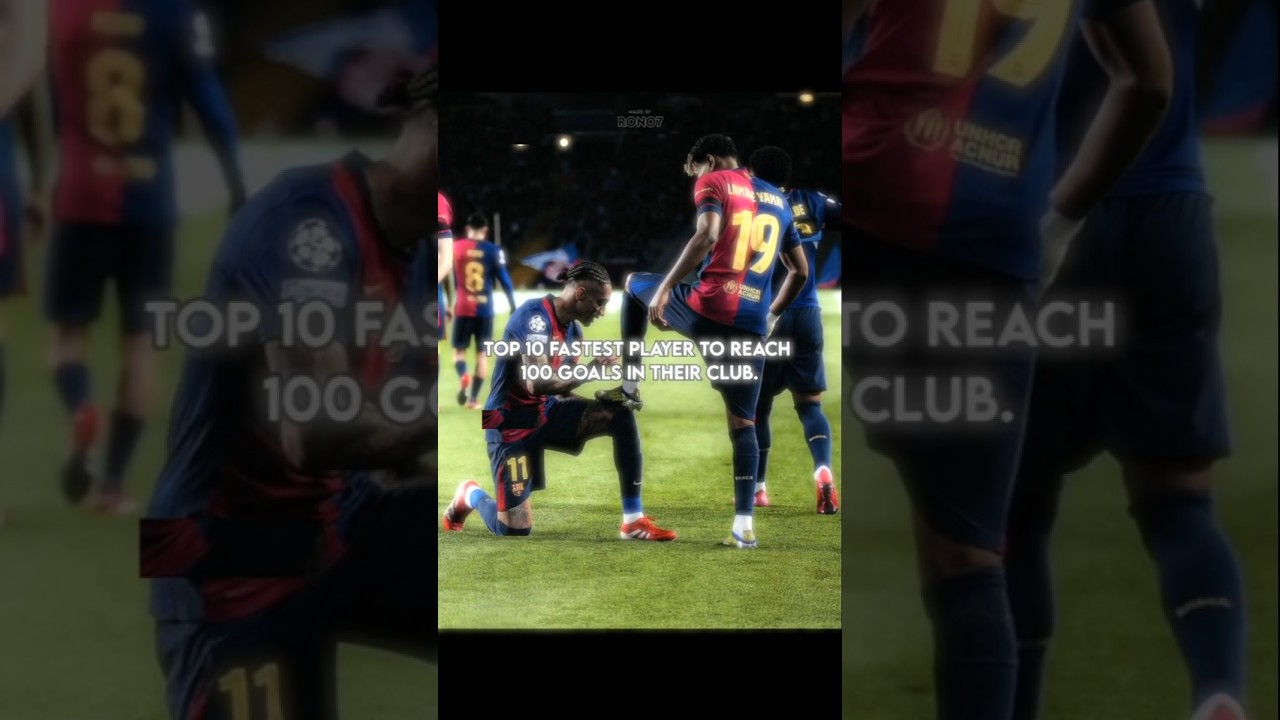 Top 10 Fastest players to reach 100 goals in their club 💀🔥|| #shorts #football #edit #viral