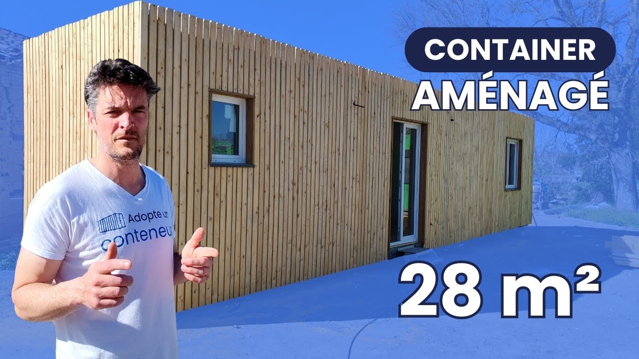 Container am&eacute;nag&eacute; en logement studio T1 de 28 m&sup2;