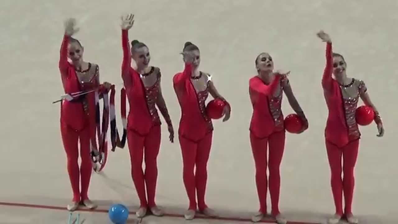 UKRAINE  3 BALLS+2 RIBBONS/RG WORLDS IZMIR 2014
